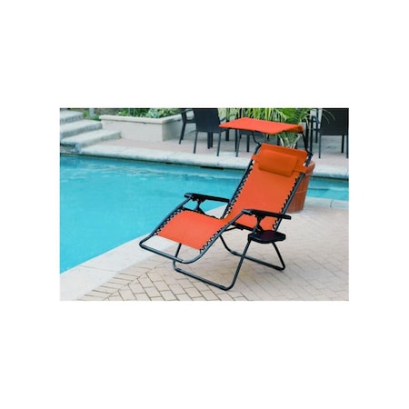 Jeco Jeco GC11 Oversized Zero Gravity Chair with Sunshade & Drink Tray; Orange GC11